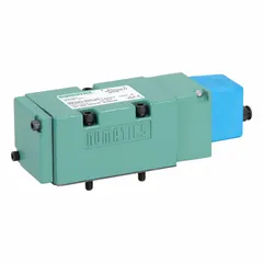 Solenoid Air Control Valve: Double Solenoid, Four-Way / Two-Position, 5 Coefficient of Volume (Cv) (MPN 554BA400MT14X61). Key specifications — attr1078326: Spring Return; attr1078315: Non-Locking; attr1078270: Plug-In; attr1078340: 24V DC; attr1078246: 554BA400MT14X61.