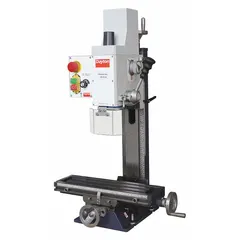 This variable-speed gear-drive mill drill is designed for drilling, milling, and boring operations in metalworking and fabrication settings. It features a 5/8 hp motor, 120V power, square column, and MT2 spindle taper, suitable for light-to-medium workpieces. The integrated task light improves visibility during precision tasks.