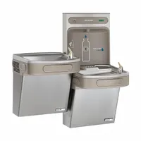 ELKAY Bi-Level Drinking Fountain with Bottle Filler: On-Wall, 8 gph @ 50°F, Stainless Steel, Gray (MPN LZSTLG8WSSK)