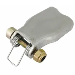 This safety latch assembly is designed for use with Dayton lever chain hoists rated at 1,500 lb capacity. It replaces or upgrades the existing latch on the hoist hook to secure the hook opening, preventing loads from slipping off during lifting operations.