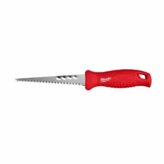 This jab saw features an 11-1/2 in overall length with a steel blade and plastic handle. The 8-tooth blade is suited for cutting and rasping drywall, wood, and plastic materials in confined spaces.