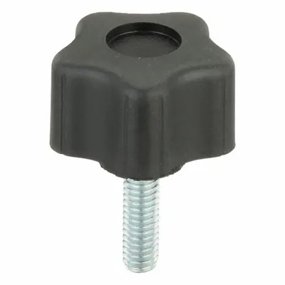 INNOVATIVE COMPONENTS Hand Knob: 5 Point, Plastic w/ Steel Thread, 5/16"-18 Thread - 5-Arm Knobs with Threaded Stud