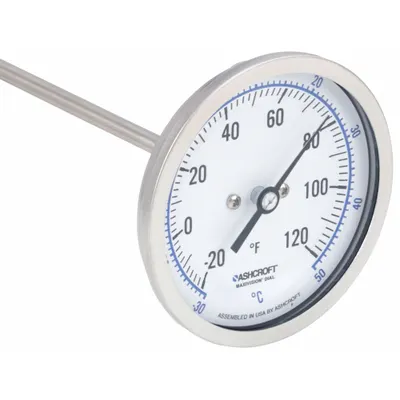ASHCROFT Back-Mount Fixed-Angle Thread-Mount Dial Thermometer - Back-Mount Fixed-Angle Thread-Mount Dial Thermometers