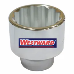 This 1" drive hand socket has a 67 mm, 12-point standard configuration and is made of chrome. It is designed for heavy-duty fastening and loosening of large metric nuts and bolts in industrial maintenance, machinery assembly, and plant operations.