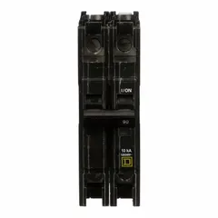The SQUARE D QOU290 is a 90 A, 2-pole miniature circuit breaker from the QOU Series, rated for 120/240V AC single-phase with a 10kA interrupting rating. Designed for overcurrent protection in air conditioning and refrigeration equipment, it provides reliable circuit isolation in a compact unit-mount form factor.