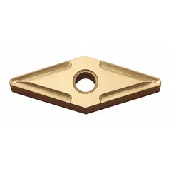 Diamond indexable turning insert with VNMG geometry, designed for precision machining of non-ferrous materials, composites, and plastics. Suitable for turning, facing, and profiling operations requiring fine surface finishes.