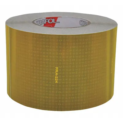 ORALITE Reflective Tape 18606, Yellow, Acrylic, 4 in x 50 yd, Rail - Vehicle Reflective Tapes
