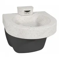 BRADLEY Wash Fountain: White Sand, Terreon®, D-Shape, 21 1/4 in Overall Wd, Std Drain, 1 Stations (MPN S93-727)