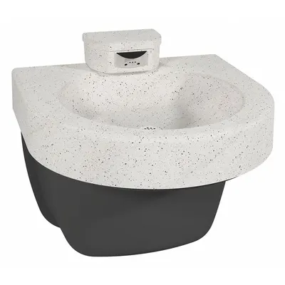 BRADLEY Wash Fountain: White Sand, Terreon, D-Shape, 21 1/4 in Overall Wd, Std Drain - Sensor-Operated Wash Fountains