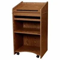 OKLAHOMA SOUND Lectern: Medium Oak, Laminate, 46 in Overall Ht, 25 in Overall Wd, 20 in Overall Dp (MPN 600-MO)