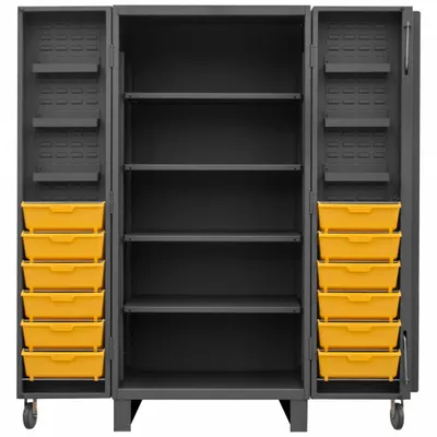 DURHAM MFG HDC36-DC12TB4S95 Standard Bin Cabinet with Shelves - Standard Bin Cabinets with Shelves