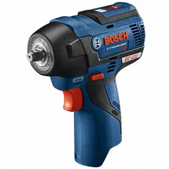 The BOSCH PS82N is a 12V cordless impact wrench with a 3/8-inch drive and brushless motor, delivering 85 ft-lb of breakaway torque. Designed for fastening and loosening nuts, bolts, and screws in light-to-medium duty applications such as automotive repair, assembly, and general maintenance. The brushless motor enhances efficiency and runtime for portable operation.