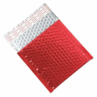 PARTNERS BRAND Glamour Bubble Mailers, 7x6 3/4", Red, 72-Pack