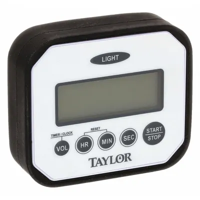 TAYLOR Digital Timer: (4) Adj Volume Levels, 1 in x 7 3/4 in x 5 1/4 in, 1 in Overall Dp - Digital Timers