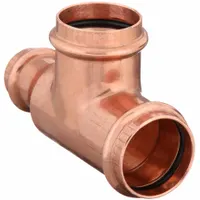 VIEGA PROPRESS Crimp Tee Fitting: Tee, 1 in CTS x 3/4 in CTS x 1 in CTS size, Dimple Center Stop (MPN 77427)