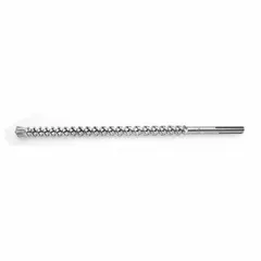 This SDS-Max drill bit is designed for rotary hammer drilling in concrete and masonry. With a 1-1/8 in diameter, 12 in maximum drilling depth, and 17 in overall length, it is suited for anchor installation, rebar drilling, and through-hole applications.