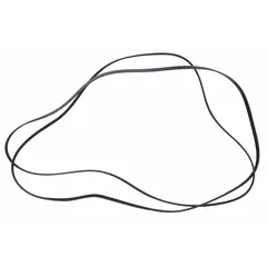 Dryer drum belt for driving drum rotation in compatible dryers. Used to tumble clothes during the drying cycle. Replacement part for models where the drum fails to turn or makes squealing noises.