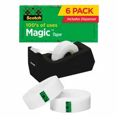 This manual tape dispenser is constructed of plastic in a black finish. It accommodates tape widths up to 3/4 inch and is operated by hand, requiring no power source. Suitable for office and light industrial tasks such as packaging and labeling.