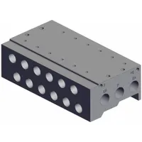 Manifolds: SY7000 Series, 6 Ports, Female 1/4 NPT, -10°C to 50°C, Side Port, Horizontal (MPN SS5Y7-42-06-02T)