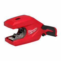 This cordless tube cutter is designed for cutting copper pipe up to 2 1/8 inches in diameter. It operates on the M12 REDLITHIUM battery platform, providing portability for on-site cutting tasks in plumbing, HVAC, and refrigeration applications.
