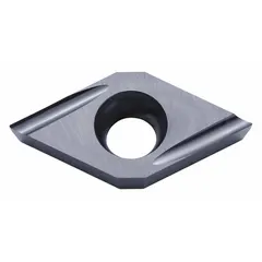 This diamond indexable turning insert is designed for precision machining of non-ferrous materials such as aluminum alloys, copper, and plastics. It is suitable for turning, boring, and facing operations requiring fine surface finishes.