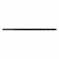 This high-speed steel aircraft-extension drill bit features a black oxide finish for increased lubricity and heat resistance. With a 12" overall length and 135° split point, it reduces walking and cutting force for extended-reach drilling in tight spaces. Suitable for deep-hole drilling in structural assembly and maintenance tasks.