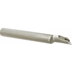 This indexable boring bar features a positive rake geometry and left-hand orientation, designed for internal turning and boring operations. It is used to enlarge holes, achieve precise diameters, and finish bores in metalworking applications.