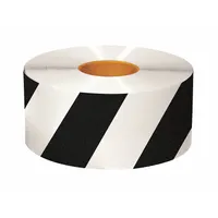 Floor Marking Tape: Extra-Durable, Striped, Black/White, 6 in x 100 ft, 50 mil Tape Thick (MPN 6RWCHV)
