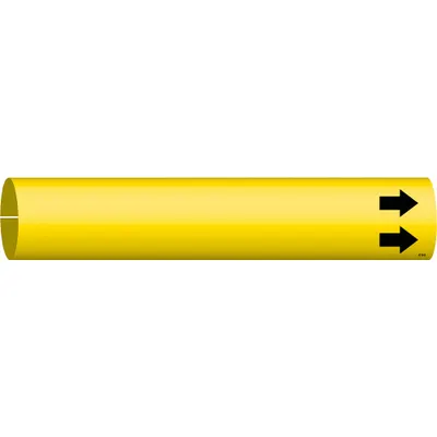 BRADY Pipe Marker: Yellow, Black, Fits 1 1/2 to 2 3/8 in Pipe O.D., 1 Pipe Markers - Blank Snap-On Pipe Markers