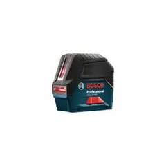 The BOSCH GCL 2-160 is a red-beam cross-line laser level that projects two lines and two dots for horizontal and vertical alignment. It features pendulum self-leveling with an accuracy of ±1/8 in @ 33 ft. This tool is used for leveling, squaring, and transferring points in construction, framing, electrical, and plumbing applications.