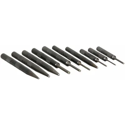 MAYHEW SELECT Combination Punch Set: 4 in Overall Lg, 10 Pieces - Combination Punch Sets