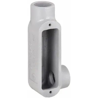 HUBBELL KILLARK Conduit Outlet Body: Iron, 1/2 in Trade Size, LR Body, 5 cu in Body Capacity - LR - 90° Elbow Type