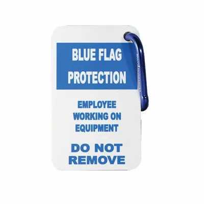RAILHEAD GEAR Blue Flag Lockout Tag, Do Not Remove, KE-TAG - Safety