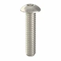 Tamper Resistant Screw: #8-32 Thread Size, 3/4 in Lg, Stainless Steel, Plain, Button, 25 PK (MPN 91070)
