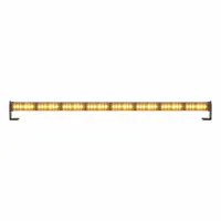 Rectangular LED warning light with amber/white combination for vehicle perimeter lighting. Features 23 selectable flash patterns, operates on 12-24V, and includes bracket mount and 18 AWG wire connection. SAE Class 1 rated for high visibility on service trucks, tow vehicles, and construction equipment