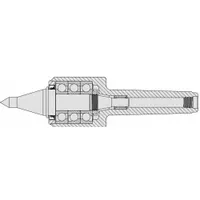 ROYAL PRODUCTS Live Center: CNC, MT3, 0.88 in Point Dia, 1.7 in Head Dia (MPN 10663)