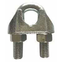 DAYTON Wire Rope U-Bolt Clip: 1/8 in Compatible Rope Dia, 3 1/4 in Rope Turnback Lg, Malleable Iron