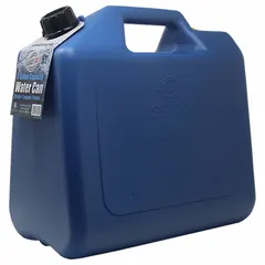 This hard-sided water container is made of HDPE and has a 5 gal capacity. It is blue and measures 15-1/2 in overall length by 11 in overall width. Suitable for storing and transporting water in industrial, workshop, and job-site applications.