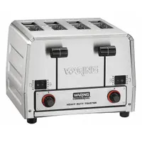 Four-slot pop-up toaster with 2,800 W power for high-volume toasting. Gray stainless steel construction. Suitable for commercial kitchens, cafeterias, and other foodservice operations requiring consistent, fast toasting