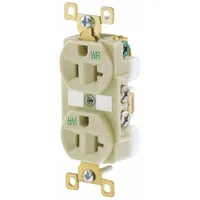 BRYANT Receptacle: Duplex, 5-20, Ivory, 125V AC, 20 A, 2 Pole / 3 Wire (MPN BRY5362IWR)