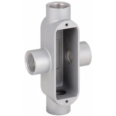 HUBBELL KILLARK Conduit Outlet Body: Aluminum, 1/2 in Trade Size, X Body, 4 cu in Body Capacity - X - Cross Type