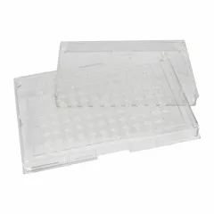 This 96-well plate features square wells with a 40 mL capacity and 95 mm diameter, made of natural polystyrene. It is sterile but not RNase/DNase free. Suitable for microbial inoculation, culture, and high-throughput screening in laboratory settings.