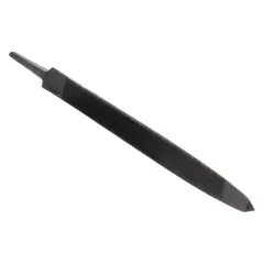 Triangular tapered saw file designed for sharpening saw blades. Measures 6 inches in length, 3/8 inch in width, with 51 teeth per inch for precise filing of saw teeth.
