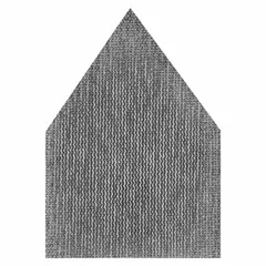 Coated aluminum oxide abrasive on nylon mesh backing, open coat, medium grade, gray. Designed for detail sanders, these 150-grit sheets reduce clogging and provide a consistent finish on wood, metal, and painted surfaces. Tear-style format, non-vacuum type.