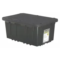 J TERENCE THOMPSON Storage Tote: 27 gal, 28 1/2 in x 19 3/4 in x 14 3/4 in, Black/Yellow Body, Black (MPN 27T-54-BY)