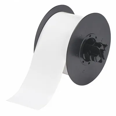 BRADY Continuous Label Stock: 2 1/2 in x 50 ft, Polyester, White (Gloss) - Brady Thermal Transfer Continuous Tag Rolls