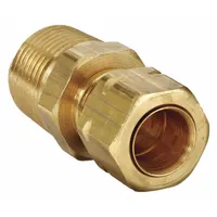 PARKER Compression Fitting Adapter: 1/4 in OD x 1/4 in Pipe Fitting Size, Compression x MNPT, 100 PK (MPN 68CA-4-4)
