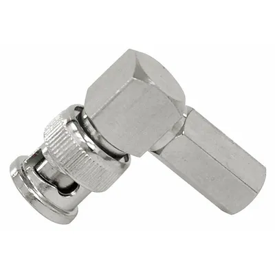 DOLPHIN COMPONENTS CORP Coaxial Connector (Right Angle): Male, Connector, Silver, Twist-On - BNC Coaxial Connectors