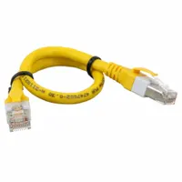 HARTING Cordset: Cat5e, RJ45 Male Straight x RJ45 Male Straight, 5 m Lg, PUR, Yellow, Shielded, IP20 (MPN 09474747015)