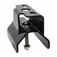 This mounting bracket is designed for use with round trailer rails. It provides a secure attachment point for accessories on utility and commercial trailers. The bracket has an overall length of 5 inches